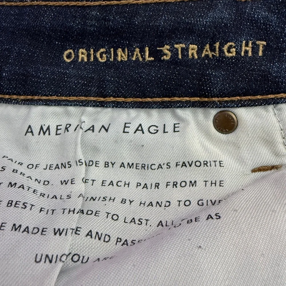 American Eagle Original Straight Jeans Mens 32x31 Dark Wash Ne(x)t Level Flex